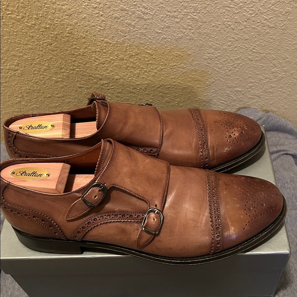 Antonio Maurizi brown double monk strap size 12 EUC in box - Picture 3 of 11